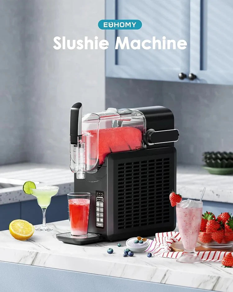 EUHOMY 88oz Slushie Machine, No Ice Needed Slushy Machine for Home, Professional Frozen Drink Maker, Self-Cleaning, 5 Preset Programs, Frozen Margaritas, Frappés, Milkshake.