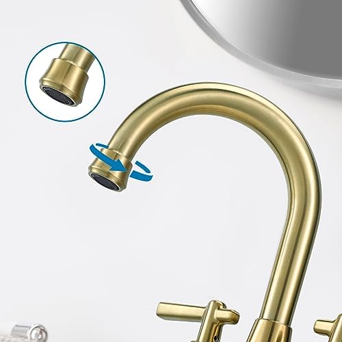 4 Inch Bathroom Faucet for Sink 3 Hole, 2 Handle Sink Faucet with Pop Up Drain Assembly and 2 Water Supply Hoses for RV Bathroom Vanity