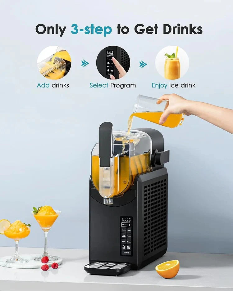 EUHOMY 88oz Slushie Machine, No Ice Needed Slushy Machine for Home, Professional Frozen Drink Maker, Self-Cleaning, 5 Preset Programs, Frozen Margaritas, Frappés, Milkshake.