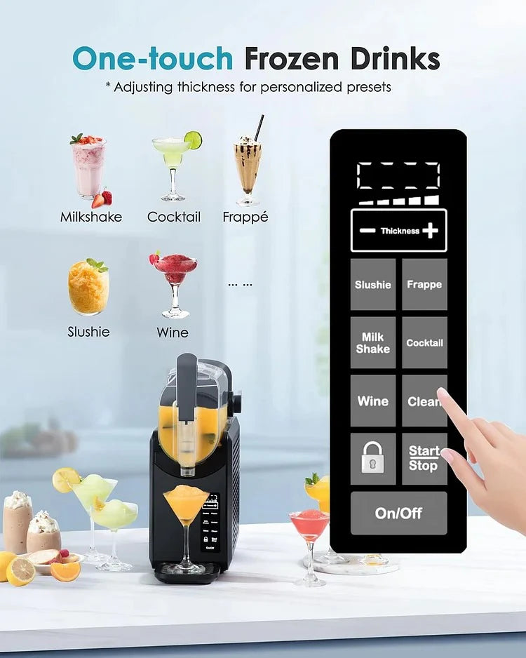 EUHOMY 88oz Slushie Machine, No Ice Needed Slushy Machine for Home, Professional Frozen Drink Maker, Self-Cleaning, 5 Preset Programs, Frozen Margaritas, Frappés, Milkshake.