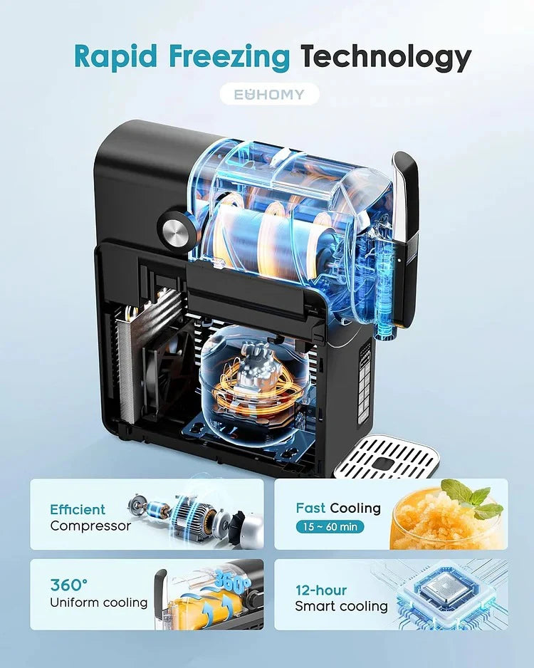 EUHOMY 88oz Slushie Machine, No Ice Needed Slushy Machine for Home, Professional Frozen Drink Maker, Self-Cleaning, 5 Preset Programs, Frozen Margaritas, Frappés, Milkshake.